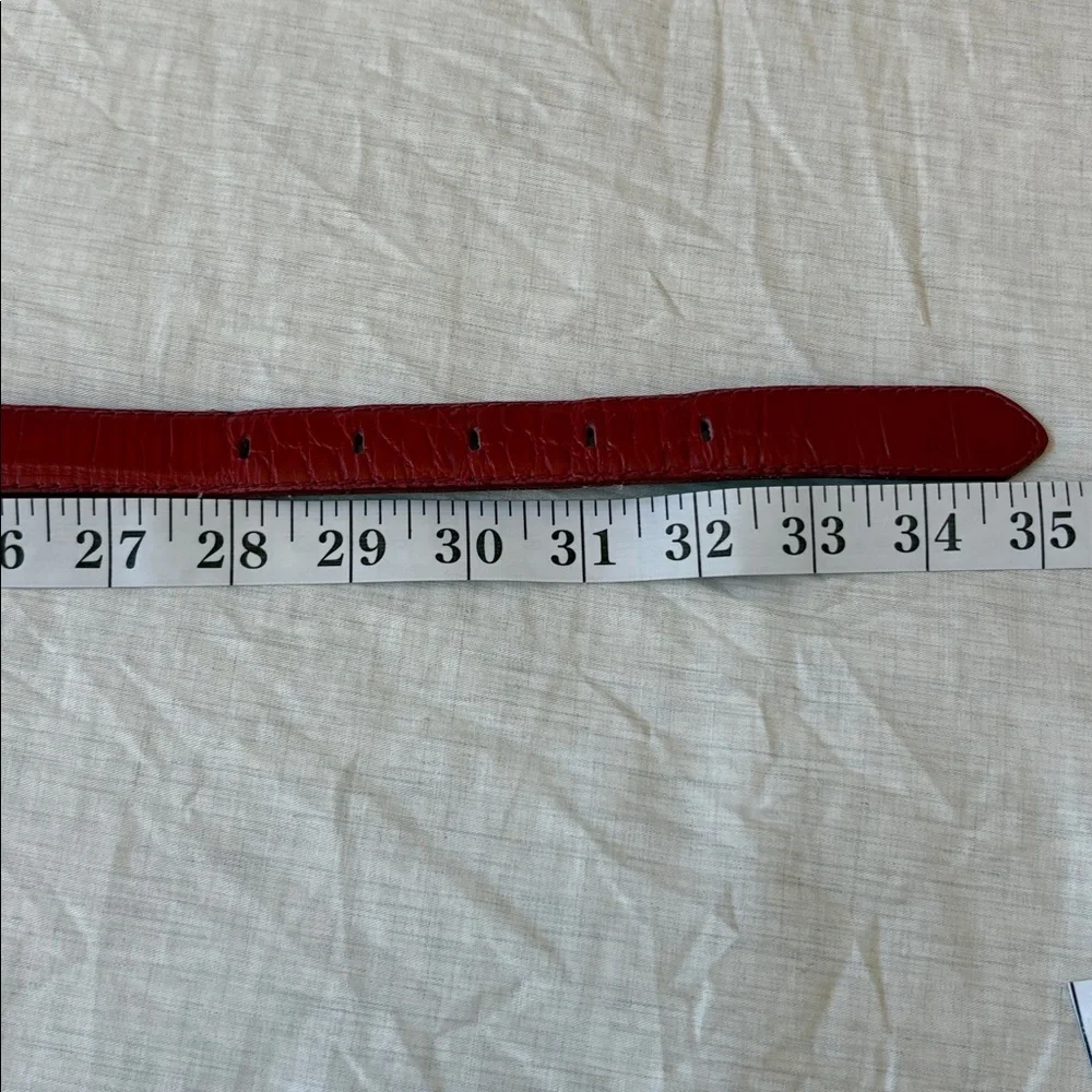 Liz Claiborne Vintage Leather Red Belt with Gold Buckle Women Large - Picture 6 of 7